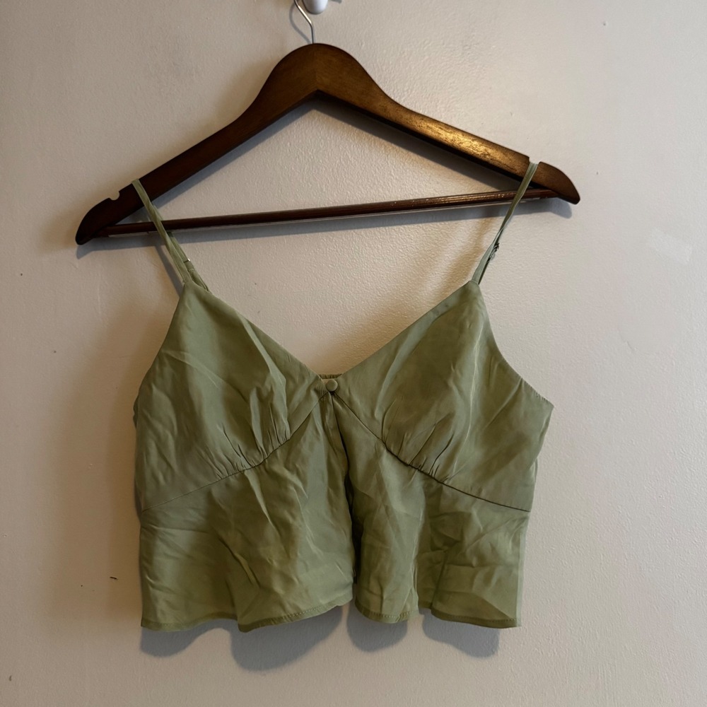 L.A. Hearts Women's XS Green Peplum Cami Top Fairy Fall Layers Coquette
